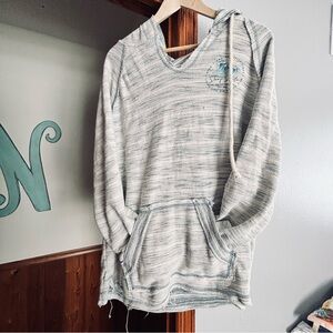 Surf Style Blue Striped Hoodie-Walton Beach